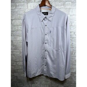 Orvis Mens XL Light Blue Vented Fishing Roll Sleeve Shirt Outdoors Hike Camp